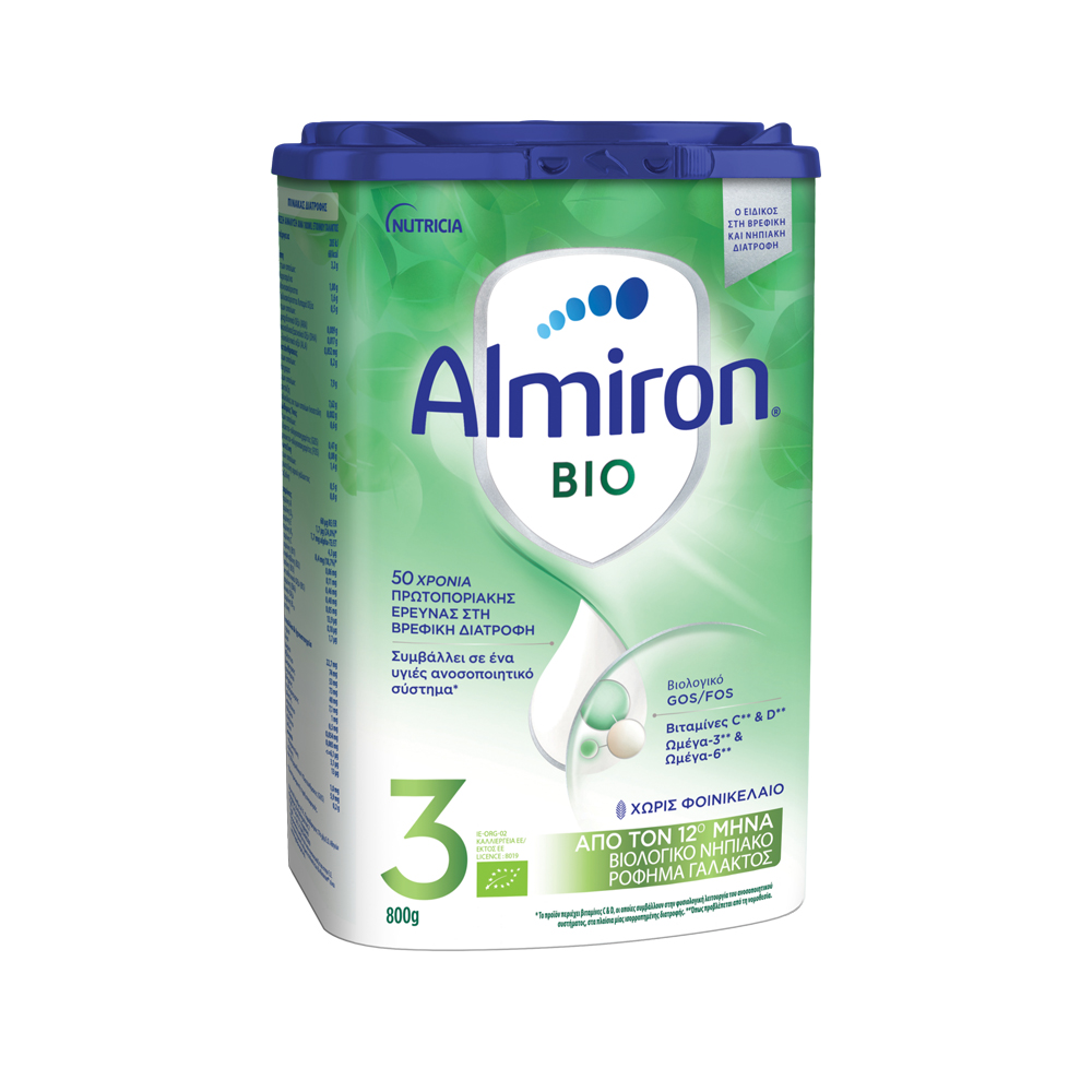 NUTRICIA - ALMIRON BIO 3 Βιολογικό Νηπιακό Ρόφημα Γάλακτος (από τον 12ο μήνα) - 800gr